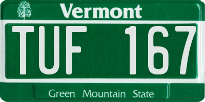 VT license plate TUF167