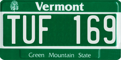 VT license plate TUF169