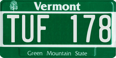 VT license plate TUF178