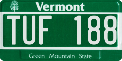 VT license plate TUF188
