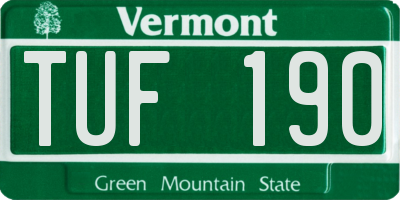 VT license plate TUF190