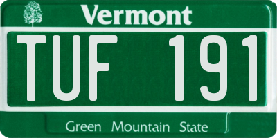 VT license plate TUF191
