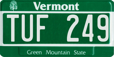 VT license plate TUF249