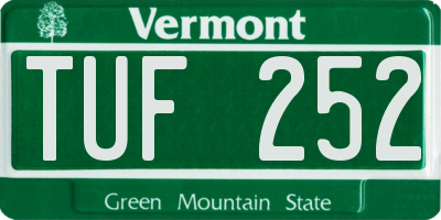 VT license plate TUF252