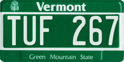 VT license plate TUF267