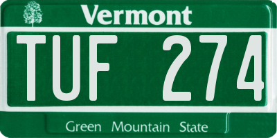 VT license plate TUF274