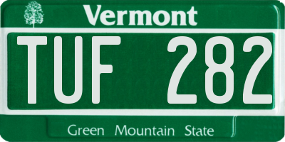 VT license plate TUF282