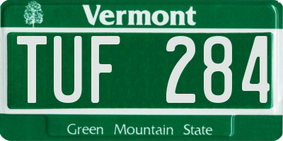 VT license plate TUF284