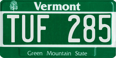 VT license plate TUF285