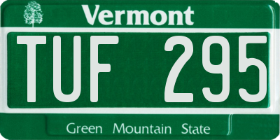 VT license plate TUF295