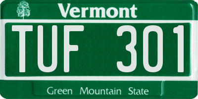 VT license plate TUF301