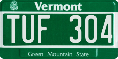 VT license plate TUF304