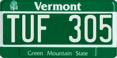 VT license plate TUF305