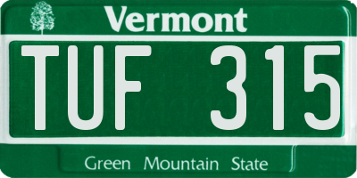 VT license plate TUF315