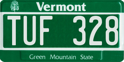 VT license plate TUF328