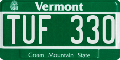 VT license plate TUF330
