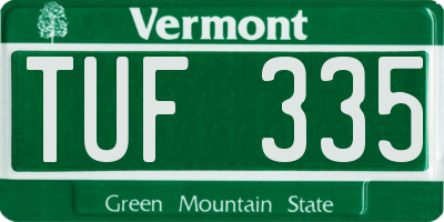 VT license plate TUF335