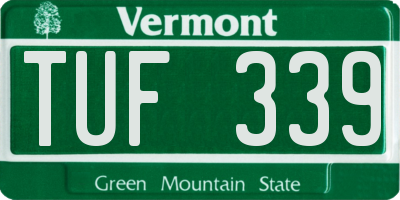 VT license plate TUF339