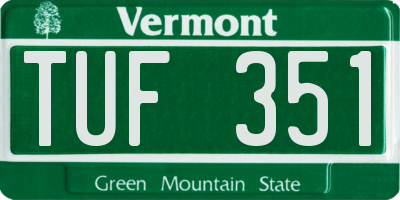 VT license plate TUF351