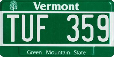 VT license plate TUF359