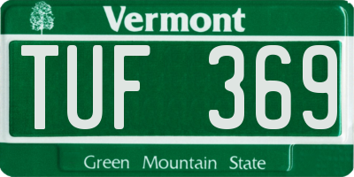 VT license plate TUF369
