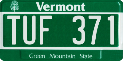 VT license plate TUF371