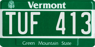 VT license plate TUF413