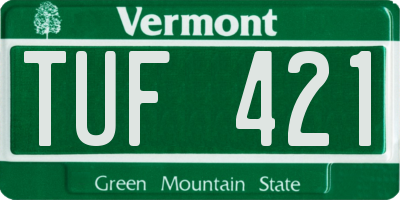 VT license plate TUF421
