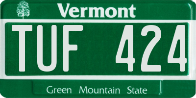 VT license plate TUF424