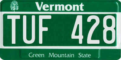 VT license plate TUF428
