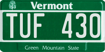 VT license plate TUF430
