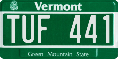 VT license plate TUF441