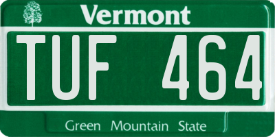 VT license plate TUF464