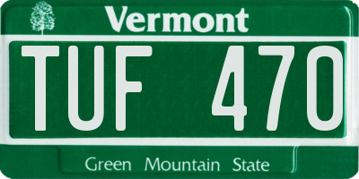 VT license plate TUF470