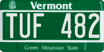 VT license plate TUF482