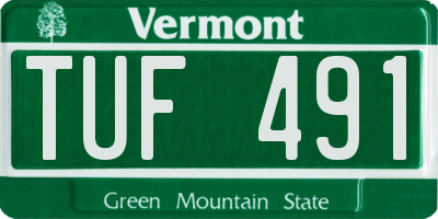VT license plate TUF491
