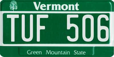 VT license plate TUF506