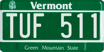 VT license plate TUF511