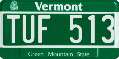 VT license plate TUF513