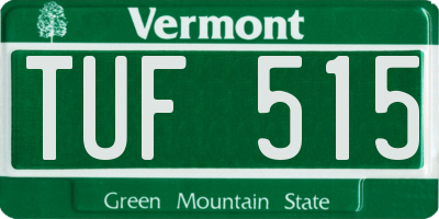 VT license plate TUF515