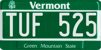 VT license plate TUF525