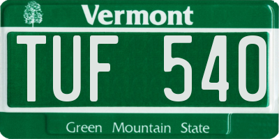 VT license plate TUF540