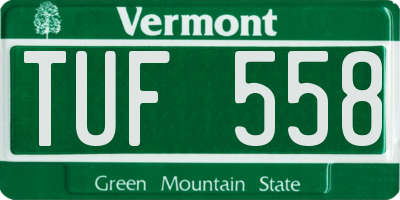VT license plate TUF558