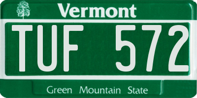 VT license plate TUF572