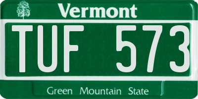 VT license plate TUF573