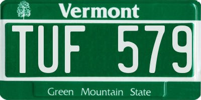 VT license plate TUF579