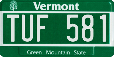 VT license plate TUF581