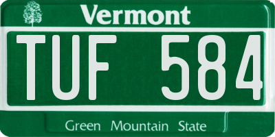 VT license plate TUF584