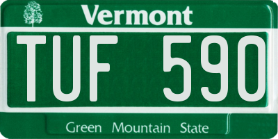 VT license plate TUF590