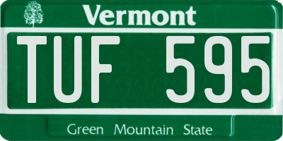 VT license plate TUF595